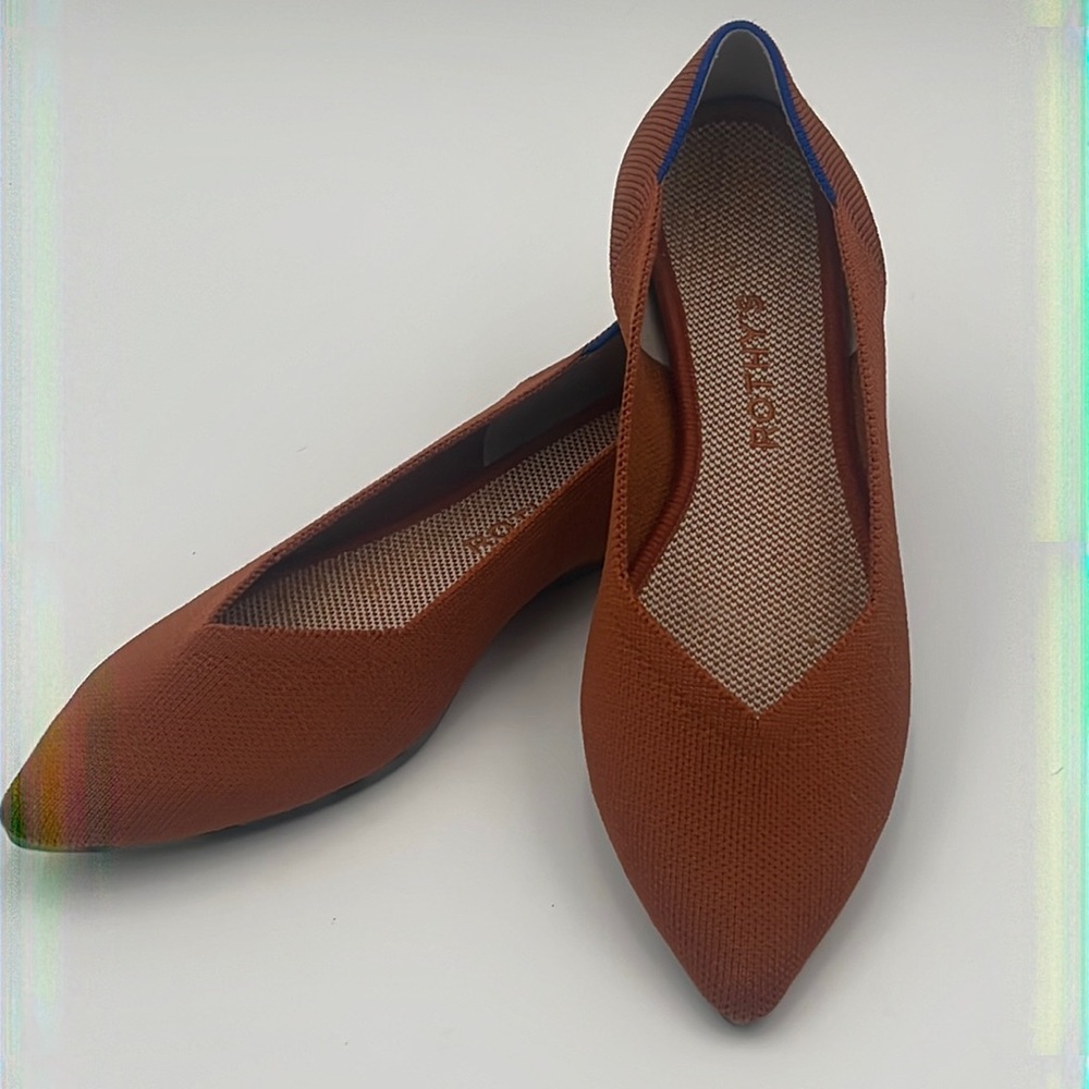 Rothy's Rust Brown Pointed Toe Flats